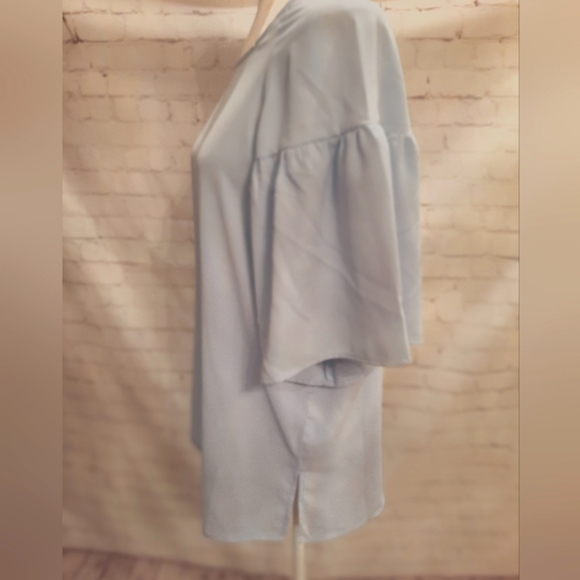Arianna Raglan Ruffle Sleeve Blouse - Beautiful Powder Blue - Woman's Size Small - Picture 3 of 8